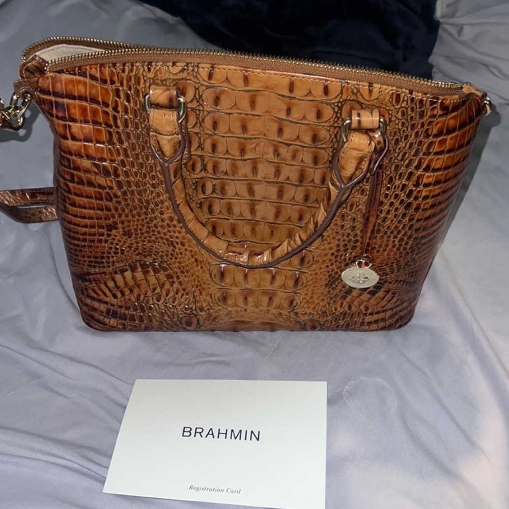Brahmin Brown Crocodile Embossed Tote